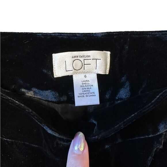 Ann Taylor Loft Velvet Wide-Leg Laura Pants Black Size 6 - Picture 11 of 11